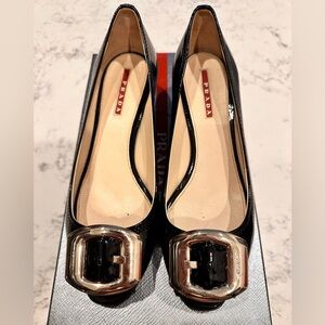 PRADA Black Patent Leather Mero Vernice Soft 7